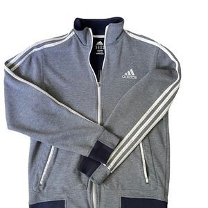 Adidas Track Warmup Jacket, Retro Style  Polyester Cotton, Size Small, Blue